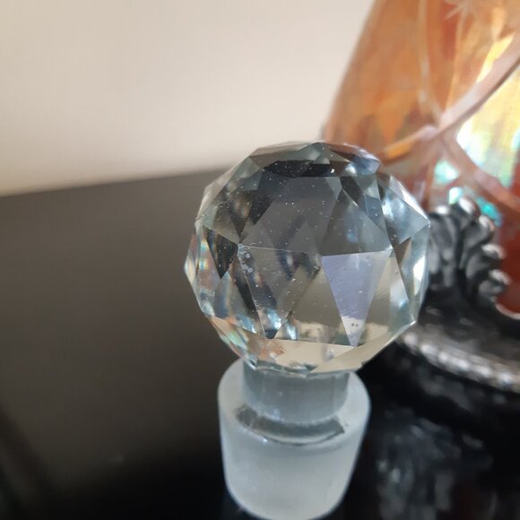 Art Nouveau Ornate Cut Glass Decanter with Silver, Circa 1900s, Made in Germany - Picture 6 of 16